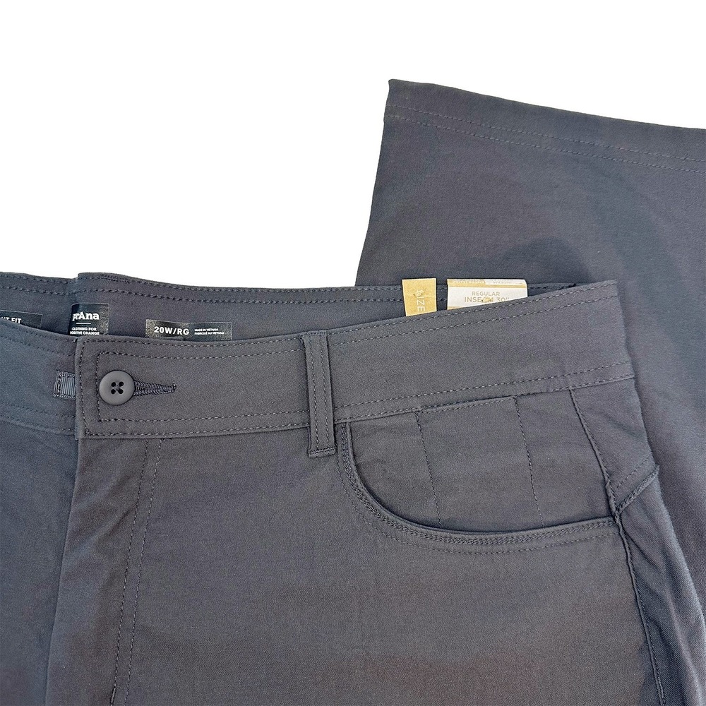 PRANA‎ Women's Halle Straight Pant Plus II NWT • 20W • coal gray • hiking nylon - Picture 2 of 7